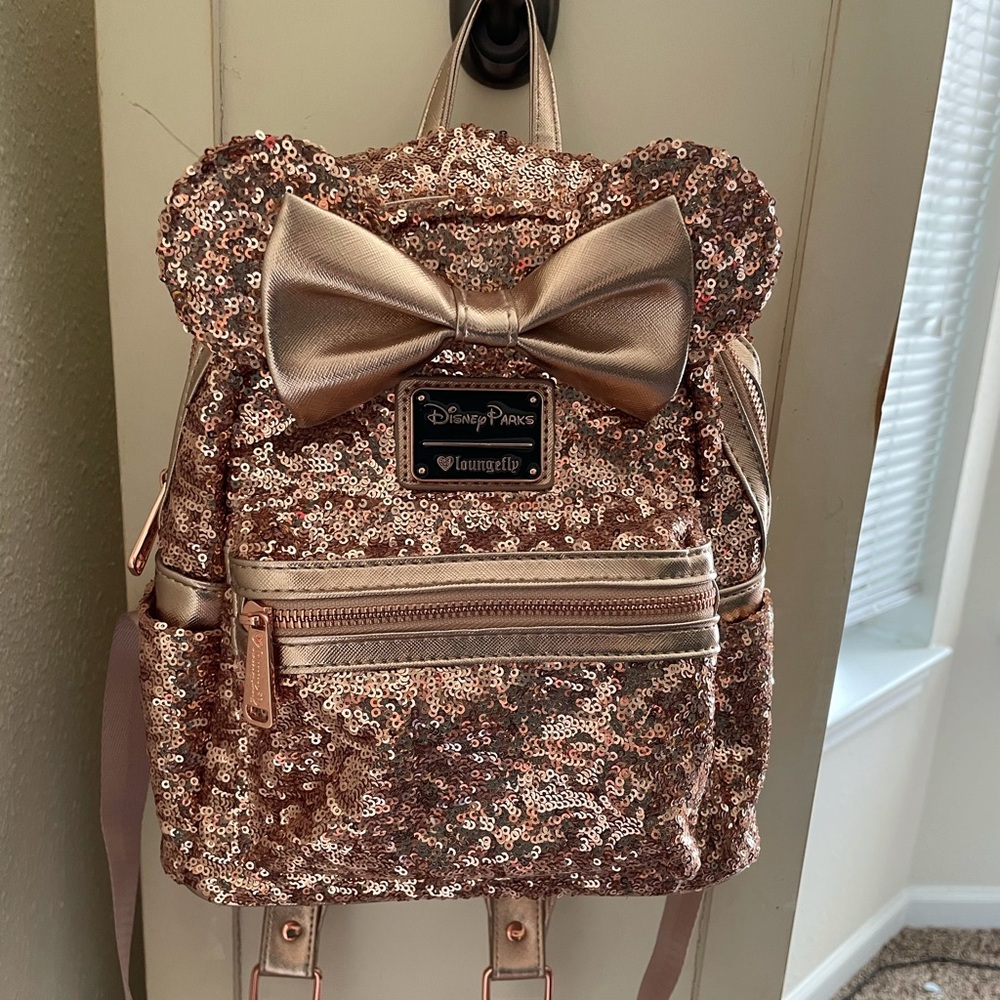 Rose Gold Loungefly Disney Backpack